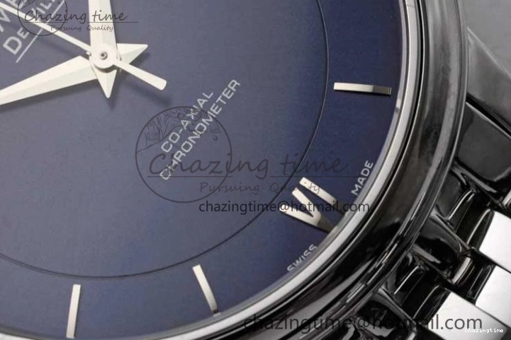 0716 De Ville SS DIWF 1:1 Best Edition Deep Blue Dial SS Markers on SS Bracelet MIYOTA TravelReady 7849